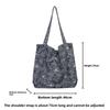 Casual Literary Tote Bag Versatile Fashion Embroidery Washing Water Flower Contrasting Color Shoulder Women's Bag