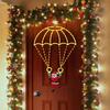LED Christmas Parachute Lights with Santa Claus Usb Powered for Roof Eave Balcony Garden Christmas Festival Atmosphere Decor