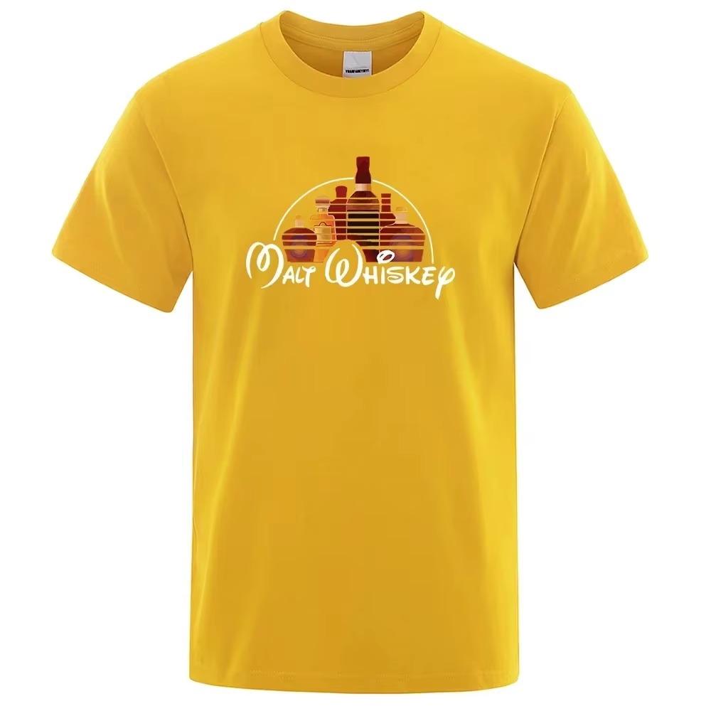 Malt Whiskey Printed T-Shirt Funny Alcohol Drunk Oversized Men Cotton Short Sleeve Tees Fashion Street Clothing Summer Tops