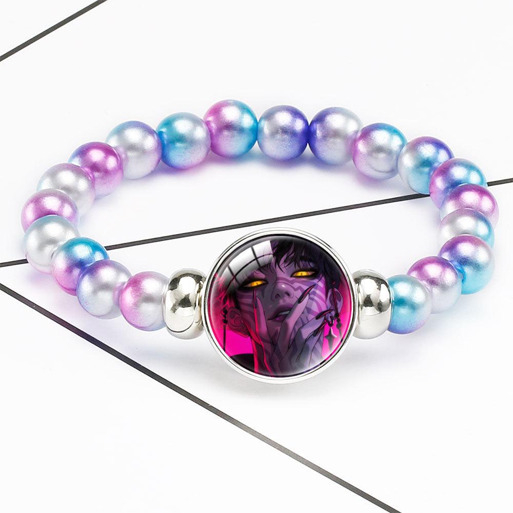 Gradual Change Beaded Bracelet Rumi Zoey Mira Embedded Crystal Bracelet Hidden Buckle Removable Elastic Jewelry