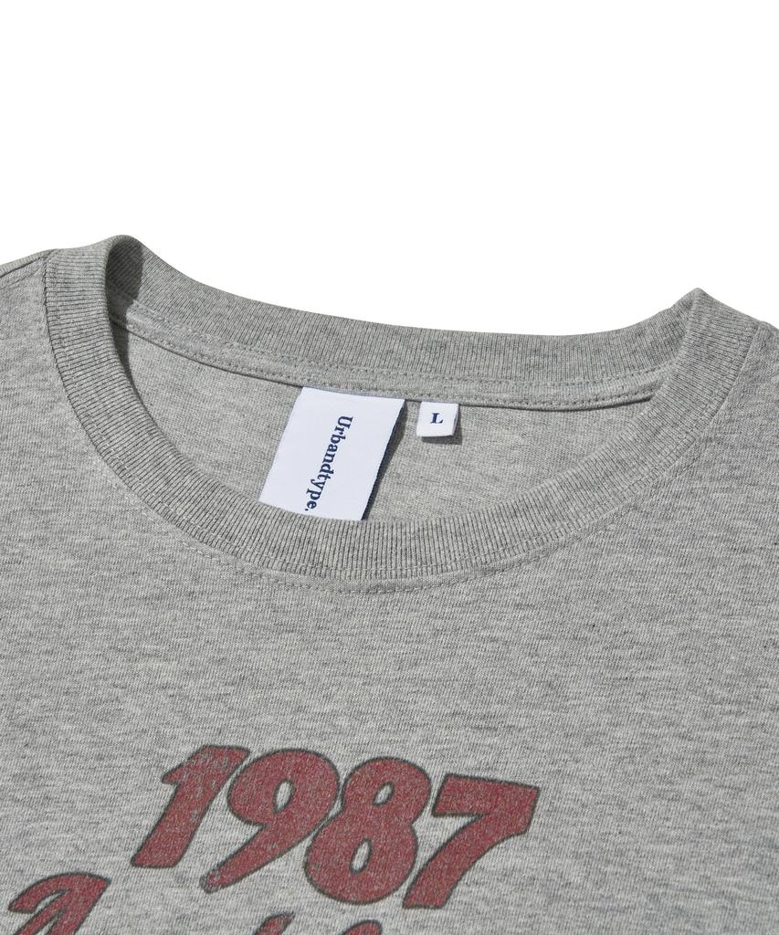 URBANDTYPE 1987 Oakland Long Sleeve T-Shirt_Melange Grey