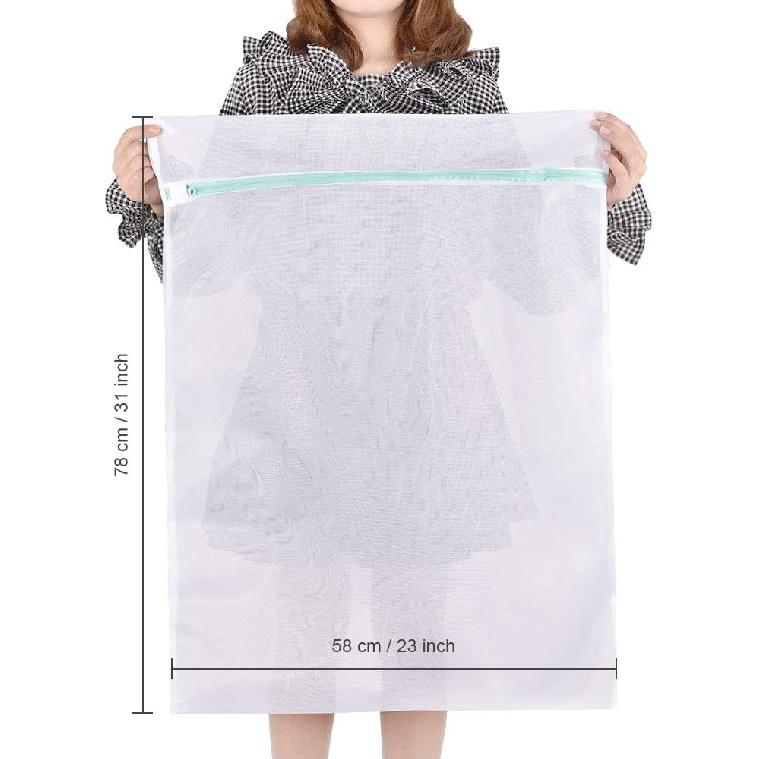 OTraki Mesh Laundry Bag for Delicates 2 Pack Garment Wash Bag 24 x 32 inch Zippered Large Washing Machine Bags for Sweater Dirty Clothes Washer Dryer