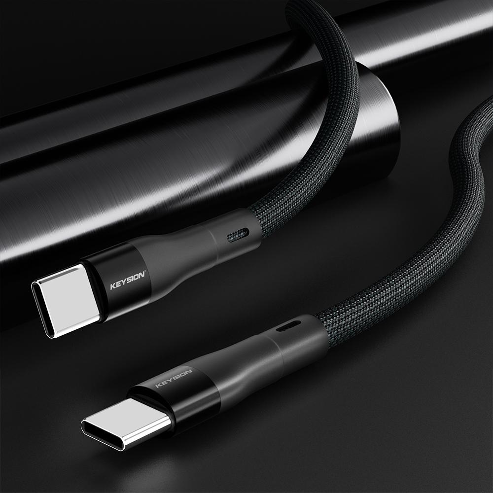 

KEYSION Магнитный присоска с защитой от намотки, 100 Вт, USB C — USB Type C, кабель для быстрой зарядки PD для iPhone 15, MacBook, Samsung, шнур QC 4,0 1.5m