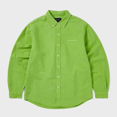 ThIs Is Never ThaT Overdyed T Logo Oxford shirT Green