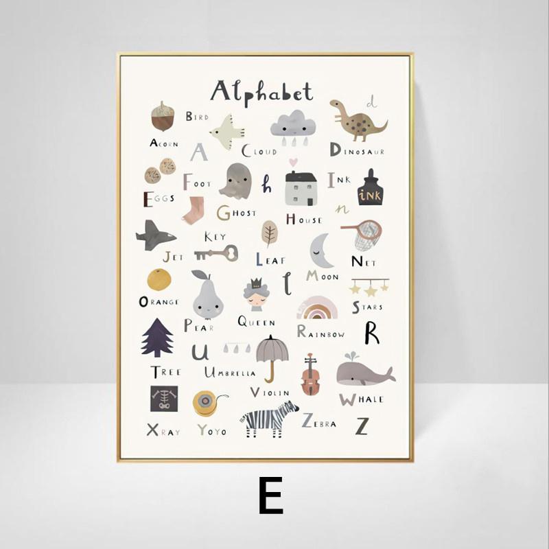 Creative Cute Cartoon Animal Poster Printmaking Nordic Wall Art Canvas Painting Children's Room Mural Room Decoration Pictures
