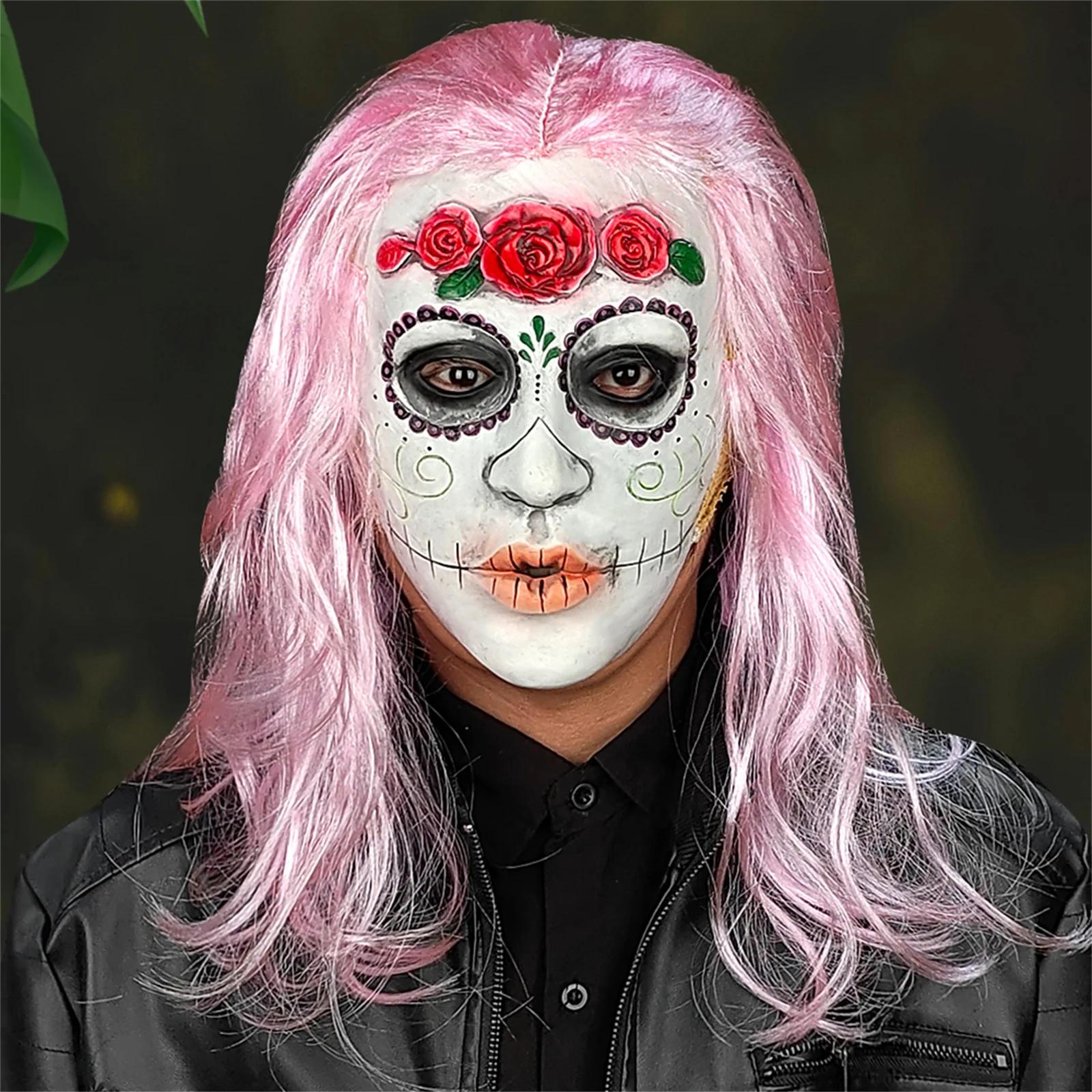 

Маска ведьмы «Горячая розовая роза», Хит карнавала! Нат. Латексный крафт, Расписанный вручную киношный спецэффект, Косплей/Вечеринка/Маскарад/Фестиваль/Карнавал розовый