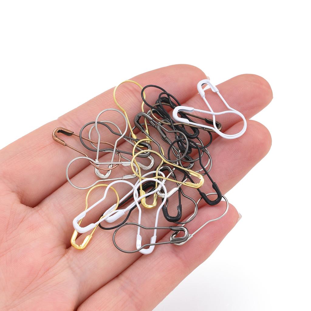 100Pcs/lot Metal Gourd Shape Safety Pins Paper Clip Fastener Craft DIY Sewing Tools Needles Large Safety Pin Brooch Accessories