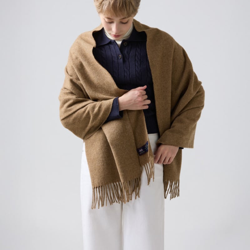 ABRAHAM MOON Merino Wolle Schal 70cm - Kamel