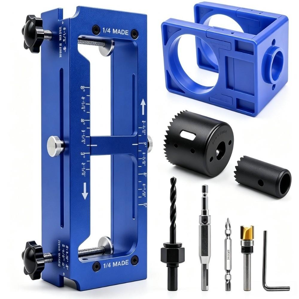 Aluminum Zinc Zinc Alloy Mortising Locator Jig Adjustable Mortise Guide Hinge Installation Kit  Hole Drilling