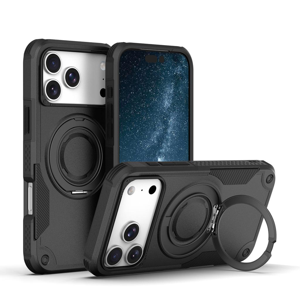 Applicable to iPhone17ProMax unarmoured magnetic suction bracket mobile phone case Apple 16Pro anti-drop 15 protective case