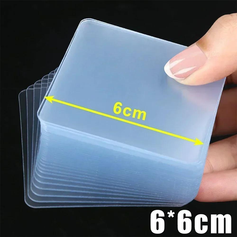 

6 см Прочный Двусторонний Скотч ПВХ Прозрачный Квадратный Настенный Клейкие Наклейки для Крючков Водонепроницаемый Бесследный Домашний Клейкие Ленты 1PC