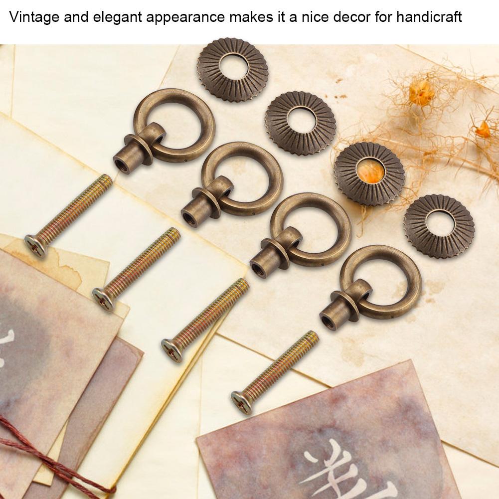 4pcsCelsiuspack   Simple Vintage Pull  s Cosmetic Case Jewelry Box Attachment Handle Brass