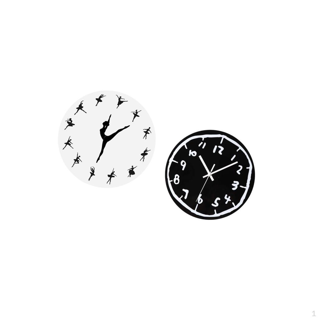 Ballerina Dancing Girl Modern Art Wall Clock Silent Mute Minimalist Fashion Decorative for