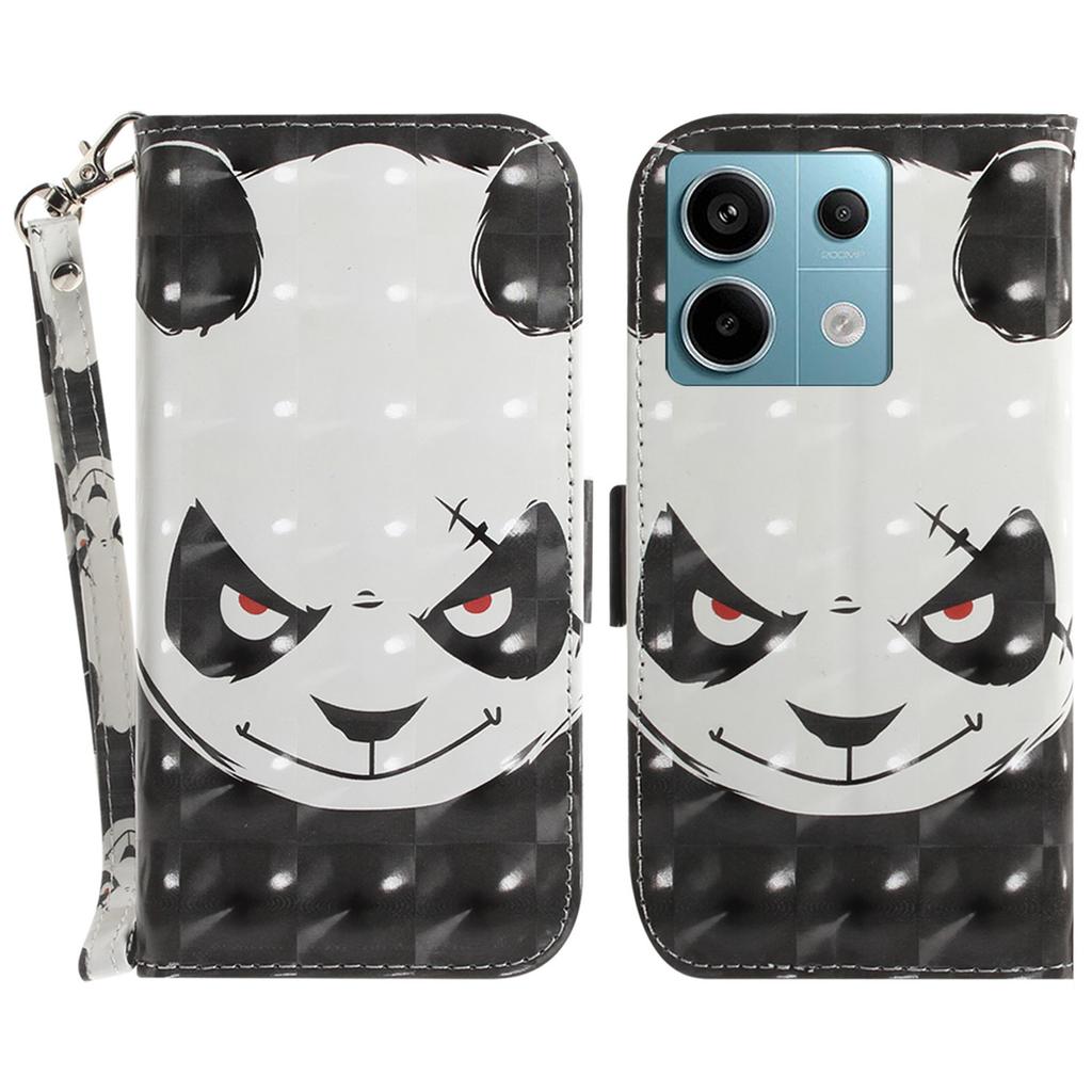 For Xiaomi Redmi Note 13 Pro 5G/Poco X6 5G Wallet Case 3D Pattern Print Leather Cover with Strap