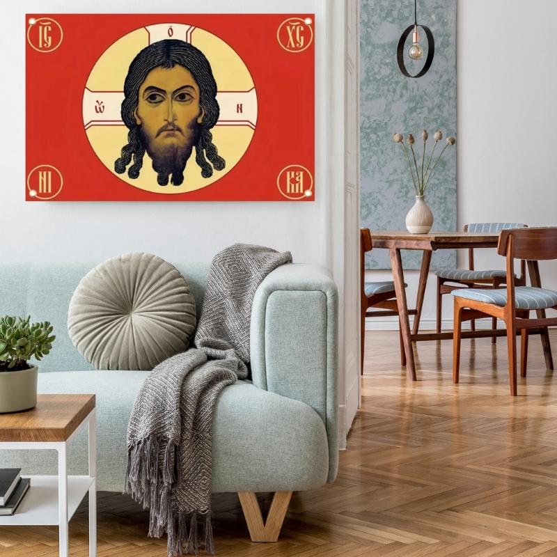3x5ft Tsarist Russian Gonfalon Flag Religion Faith Portrait for Cultural Exhibition and Home Decoration Double Stitched
