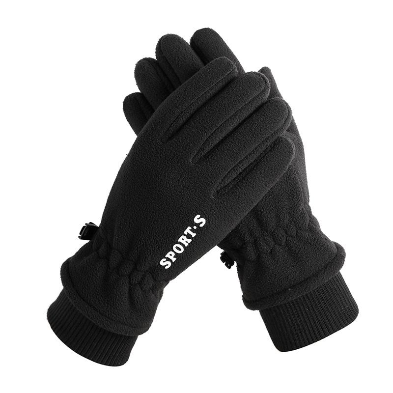 Cycling Gloves Men's Winter Warm Fleece Thickened Touch Screen Windproof and Non-slip