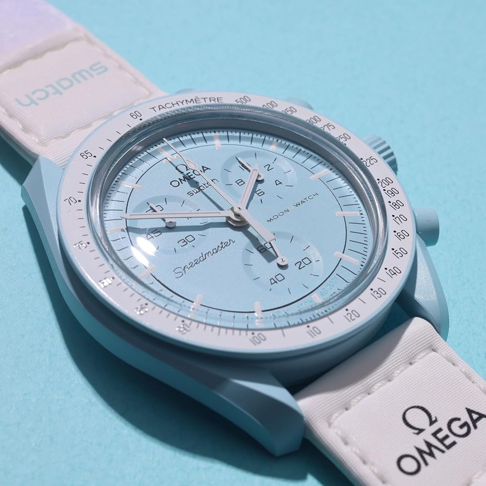 Omega x Swatch Uranus Collaboration Watch Waterproof Unisex with Packaging