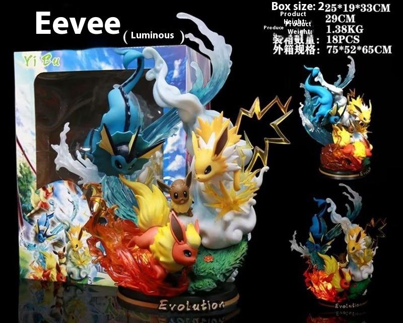 Lovely New Animation Bao Ke Meng Gk Animation Pikachu Luminous Doll Hand-Made Model Super Dream Gengar Fire-Breathing Dragon Ornaments