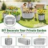 4FT X 1.5FT Hexagon Raised Garden Bed 48 Inch Diagonal 16.5 Inch Tall Galvanized Steel Planter Box with Wave-Shaped Metal Panel