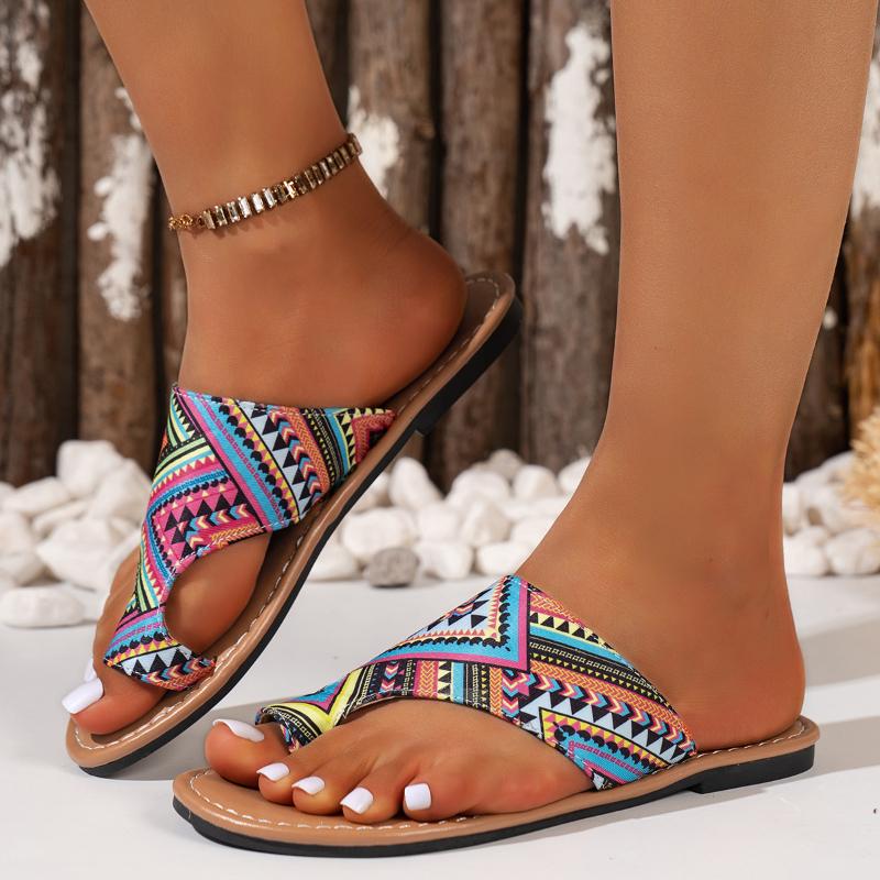 Fashion Women's Shoes Summer New Roman Sandals Printed Womens Flats Fashion Comfortable Women Slippers Wear Resistant Sandalias De Mujer
