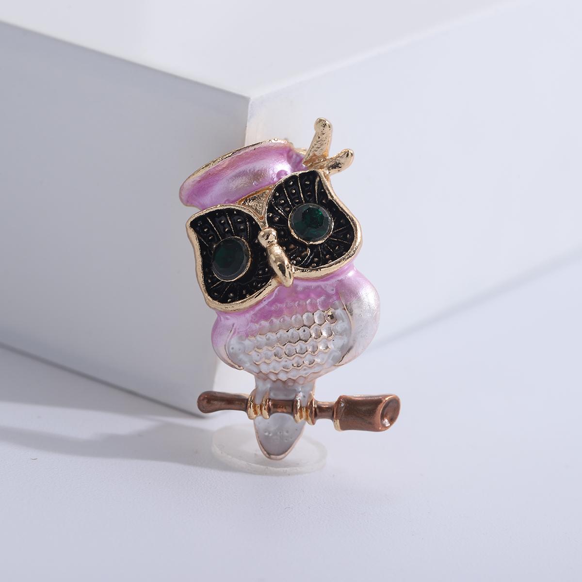 

Cute Enamel Owl Brooches for Women Unisex Pearl Animal Pin Office Party Funny Luxury Friend Gifts Jewelry Accessories Decoration