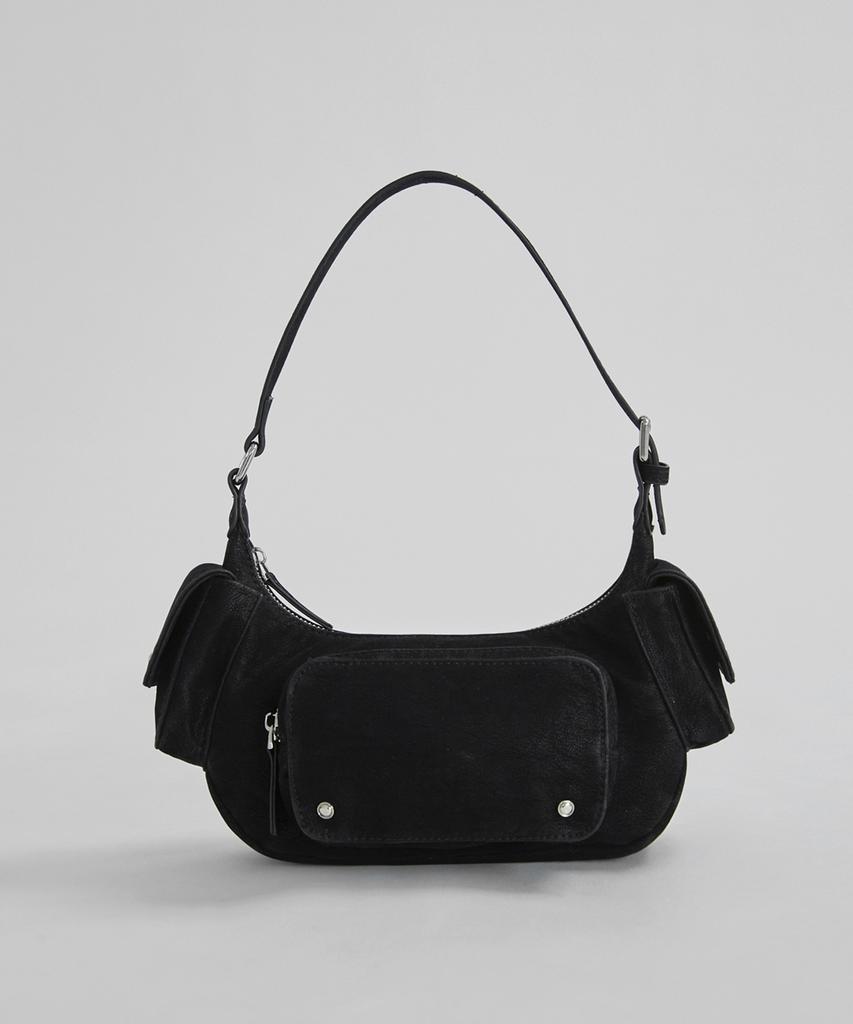 Hane Studded Pocket Hobo Bag_Subtle Black