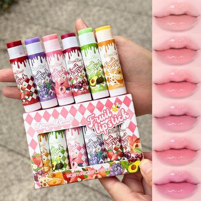 Strawberry Pink Lip Balm & Gloss Set - Moisturizing Lipstick, 6-Piece for Women