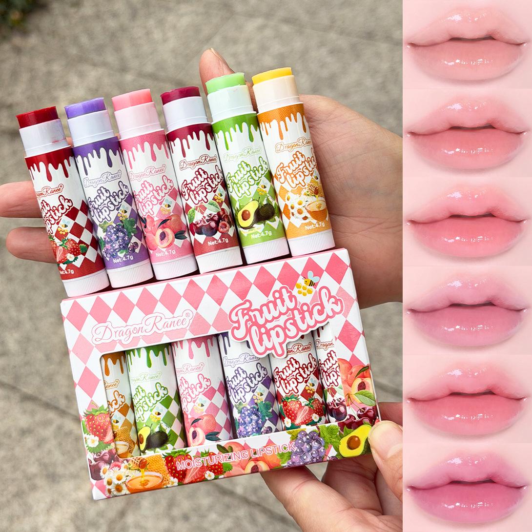 

Набор клубничных розовых бальзамов и блесков для губ - Увлажняющая помада, 6 штук для женщин