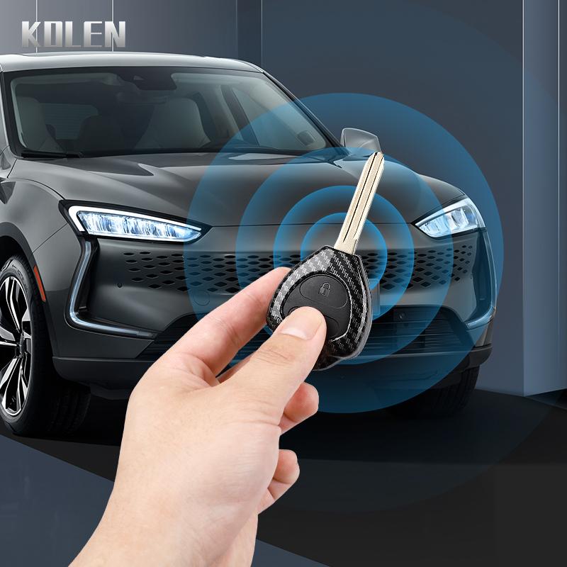 Abs Carbon Fiber Style Car Key Case Cover For Toyota Camry Avalon Corolla Matrix Rav4 Venza Yaris Replacement Protector Keychain