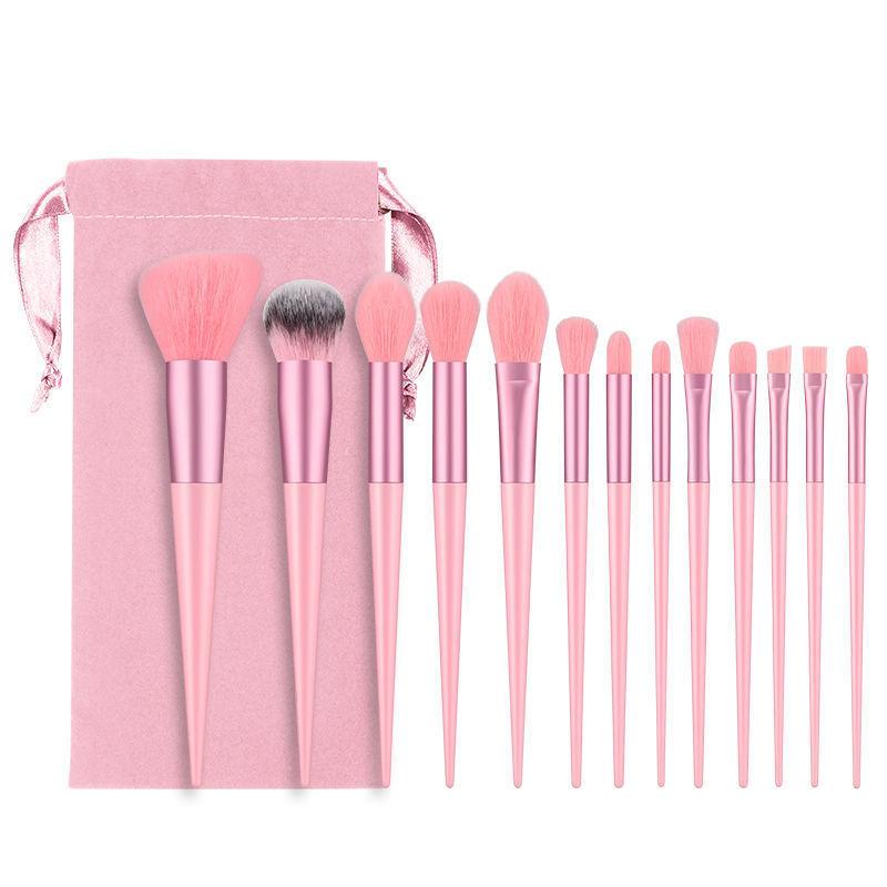 Set da 13 Pezzi di Pennelli Morbidi per Cipria Libera ad Alta Lucentezza Set di Pennelli per Ombretto Trucco Strumenti di Bellezza