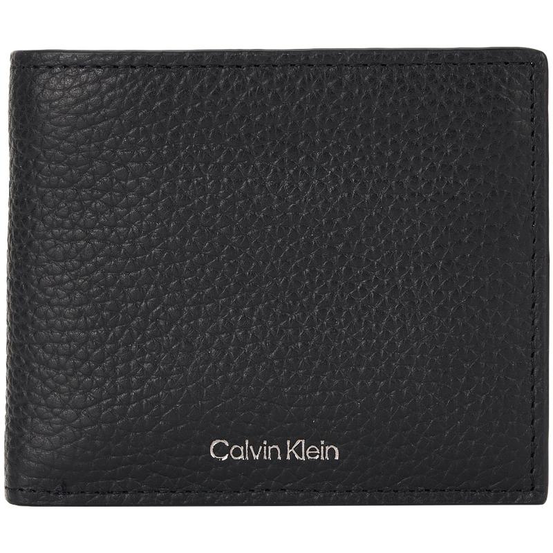 

Calvin Klein Minimalist Business Casual Pebble Grain Multi-Card Slot Leather Wallet Men wallet Space-Black 4D1062G-UB1 Basic Set (Bag)