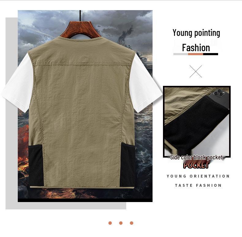 Quick-Dry Multi-Pocket Outdoor Vest for Photography, Fishing, and Mountaineering