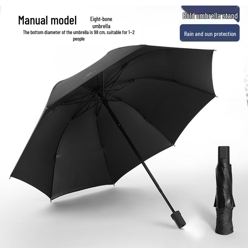Extra Large Reinforced Automatic Sun & Rain Umbrella with Anti-UV Sunshade and Logo Print