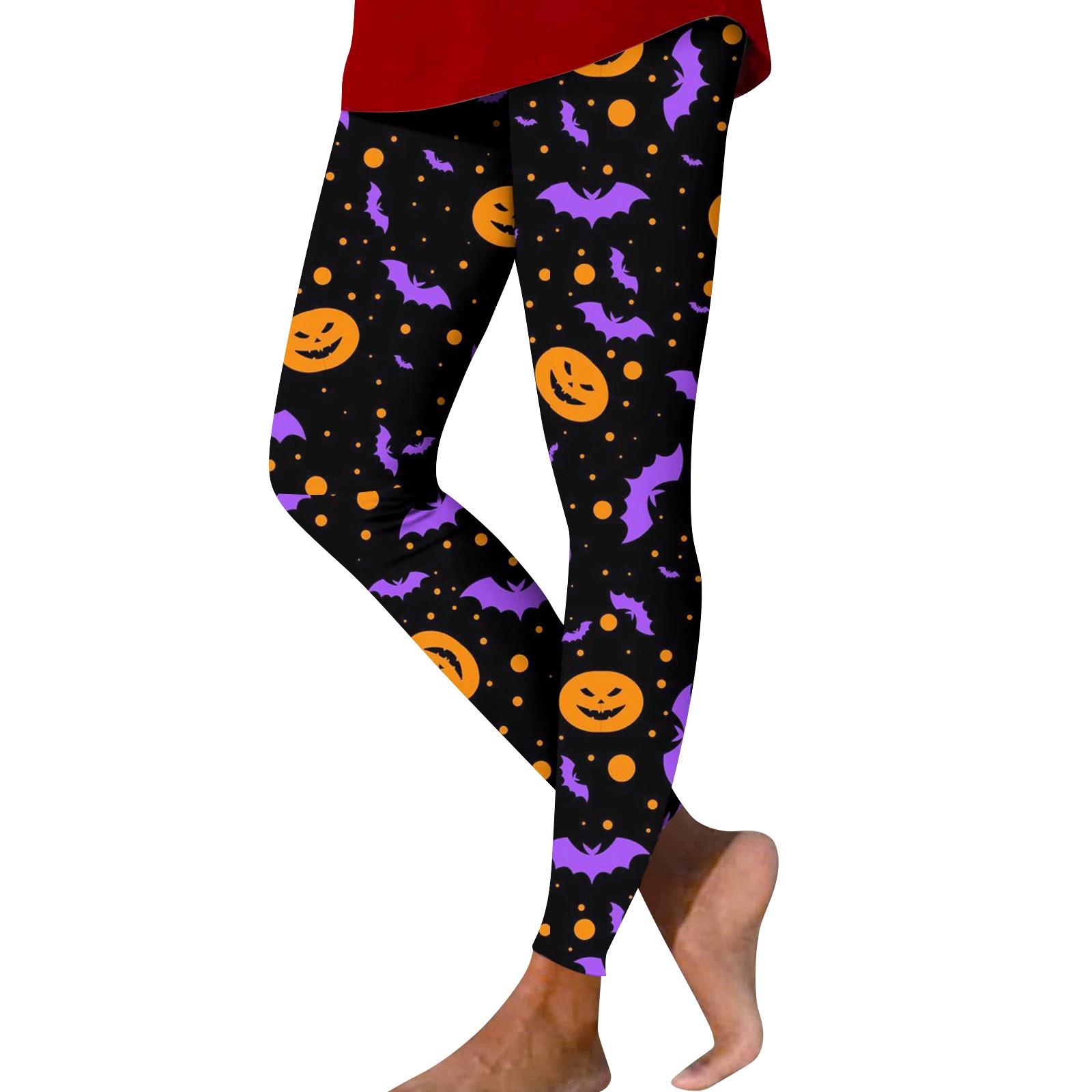 

Женские модные брюки с эластичной нижней частью и принтом на Хэллоуин, эластичные брюки для йоги, девятиминутные брюки M