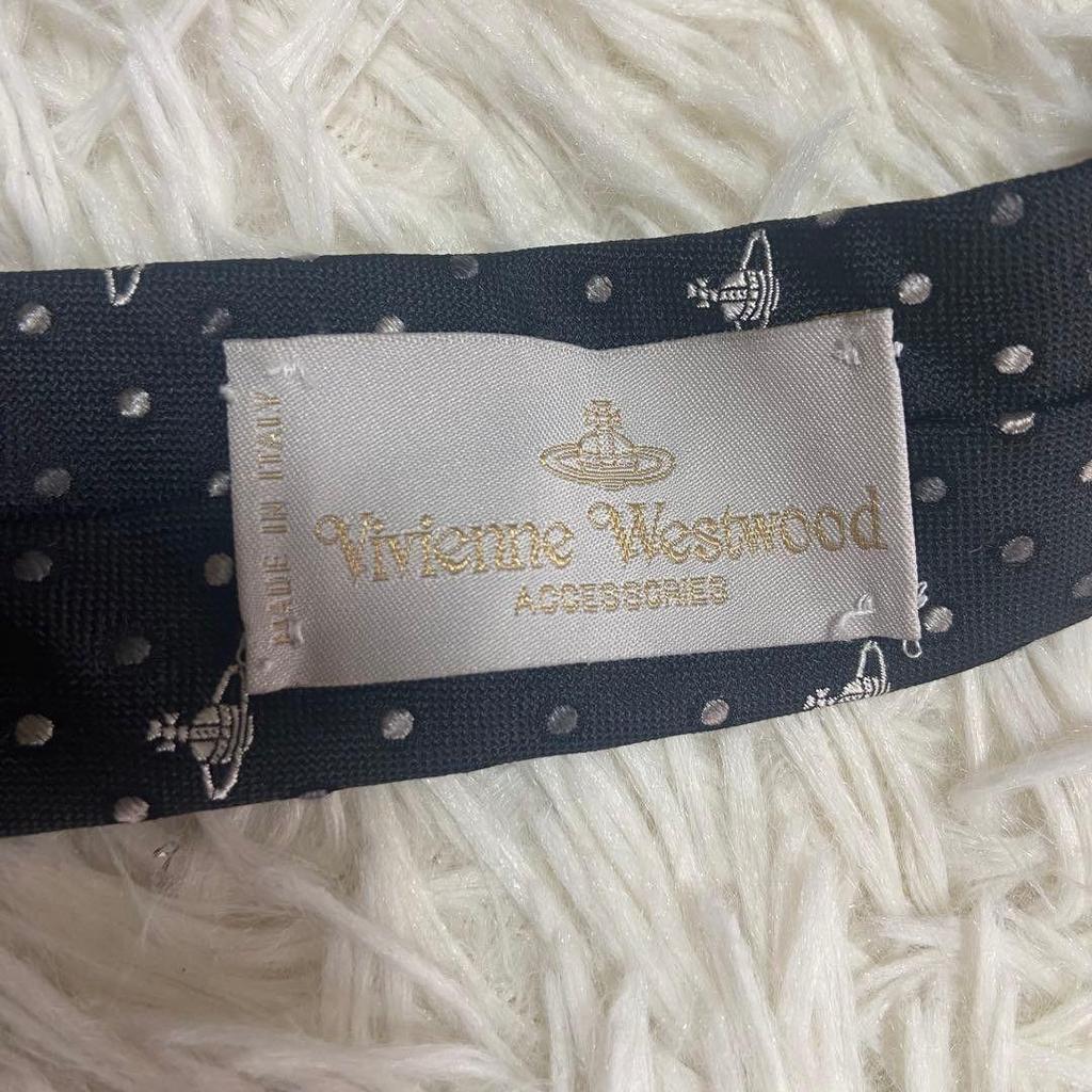 Used Vivienne Westwood Orbro Logo All Over Pattern Jacquard Narrow Tie