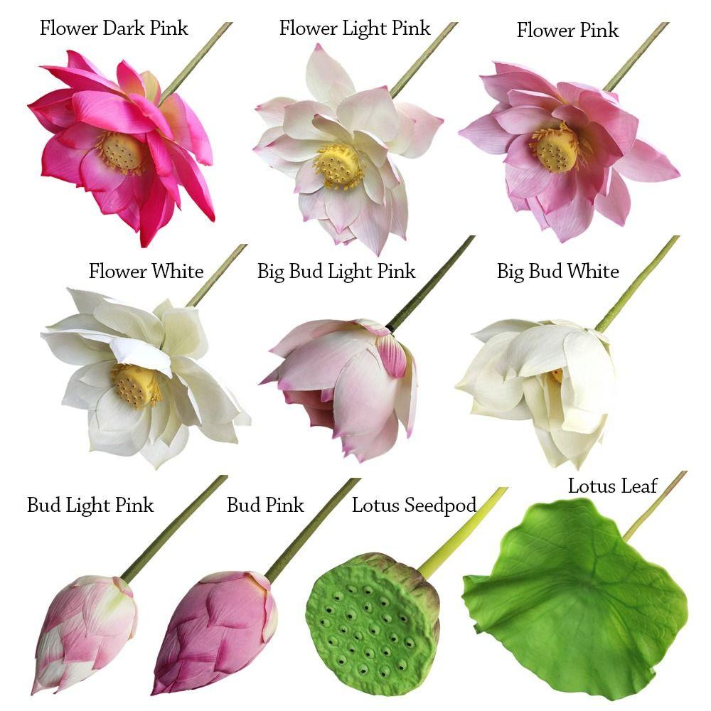 Long Stem Simulation Lotus Flower Green Plant Faux Flower  Floral Arrangement