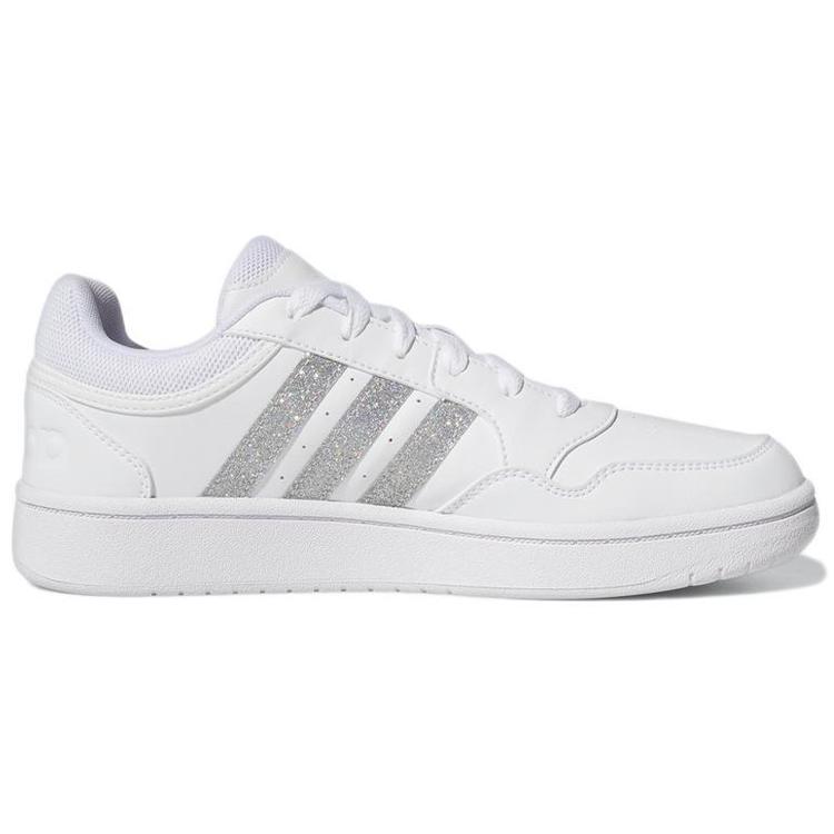Adidas Hoops 3.0 Low Cut Tennis Shoes 'White Silver Metallic' Women's GY1912