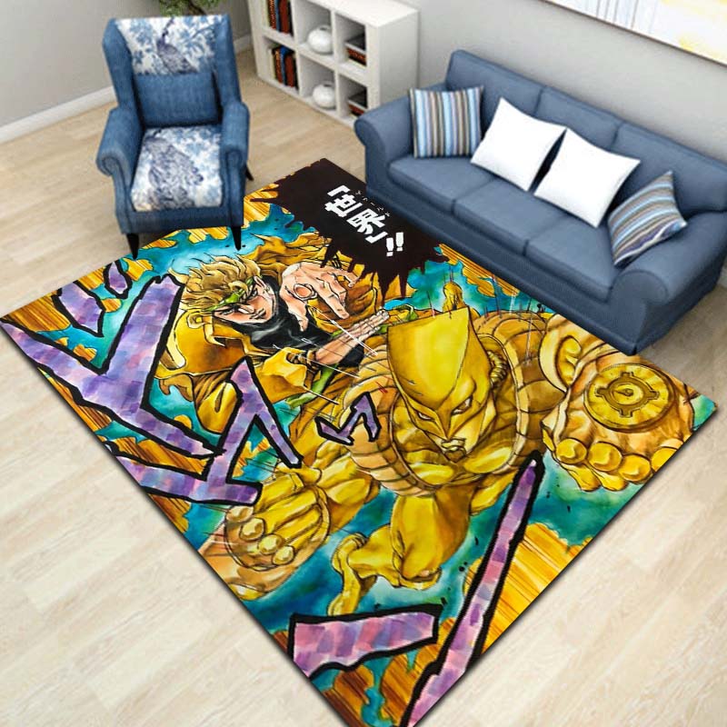 3D Classic Anime J-JoJo's Bizarre Adventure Game Printed Carpet Tea Table Living Room Bedroom Decoration Anti slip Carpet Gift