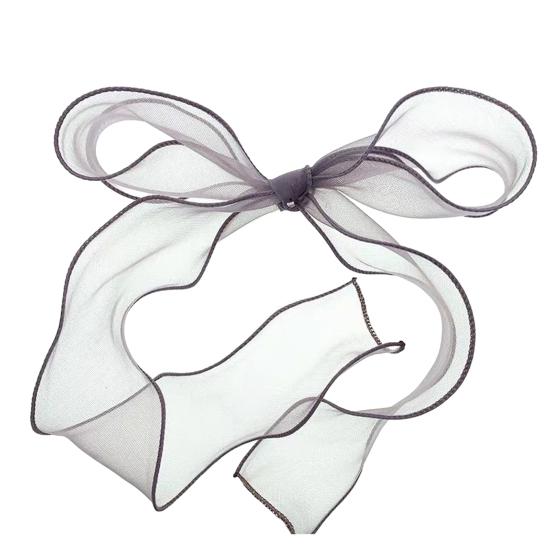 

Женский длинный шейный платок, узкий шарф, прозрачная сетка, лента, галстук, колье, шнуровка, ожерелье для вечеринки, свадебного костюма, аксессуар фиолетовый