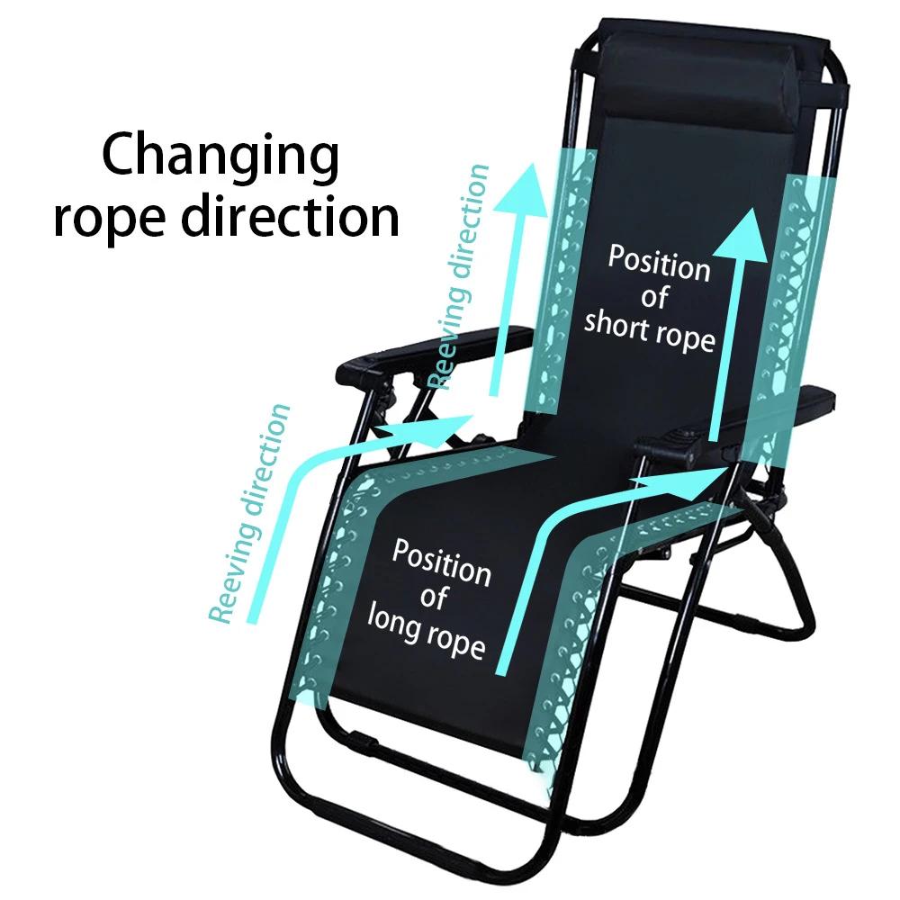 4pcs Elastic Cord Replacement Chair Cords 4.6/7.2ft Recliner Cords Deck Chair Tie Rope Recliner Laces Cords Recliner Repair Tool