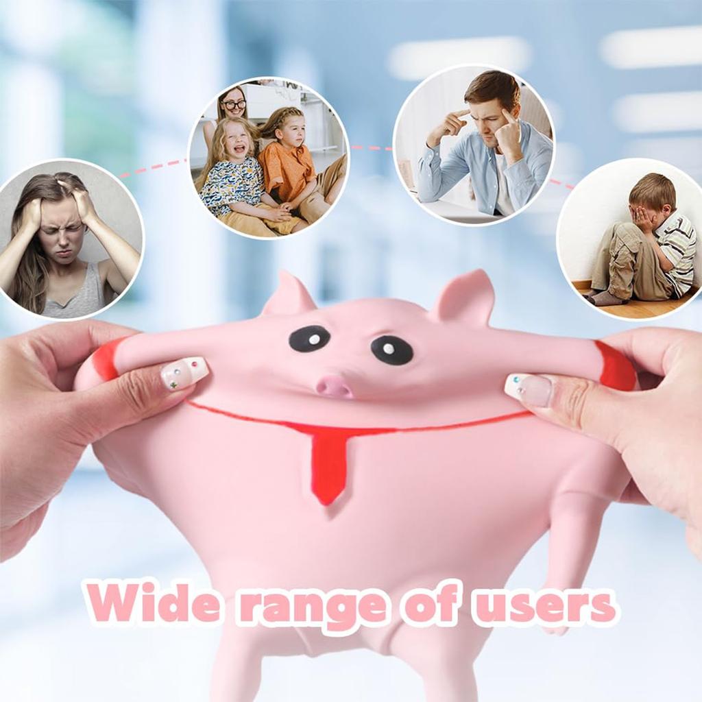 Novelty Toy,Pig Toy Soft And Elastic Decompression Toy,Decompress And Stretch Stress Pig Stress Relief Toy For Kid Adult