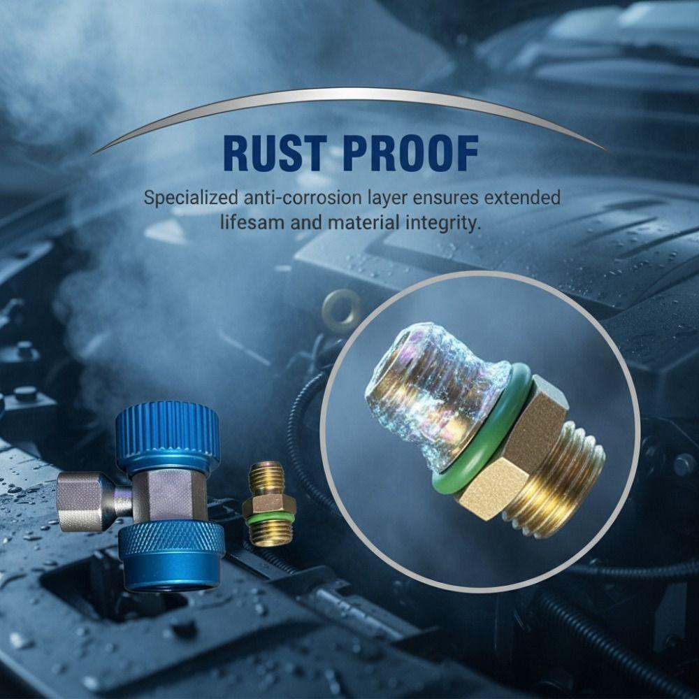 R134 a/C Air Conditioning Coupler Adapter with Extractor Valve Core 1/4 Inch Fitting Low and High AC Coupler Easy To Connect