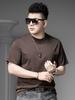 European Men's Short-Sleeve T-Shirt Summer 2025 New Trendy Brand Solid Color Round Neck Top Half-Sleeve Tee Base Shirt for Men