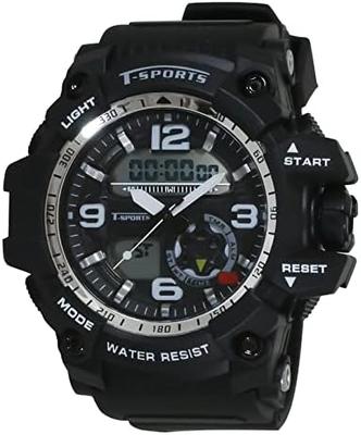 [Clefa] Digiana Men's Waterproof Stopwatch Urethane Belt Black TS-AD095-BK