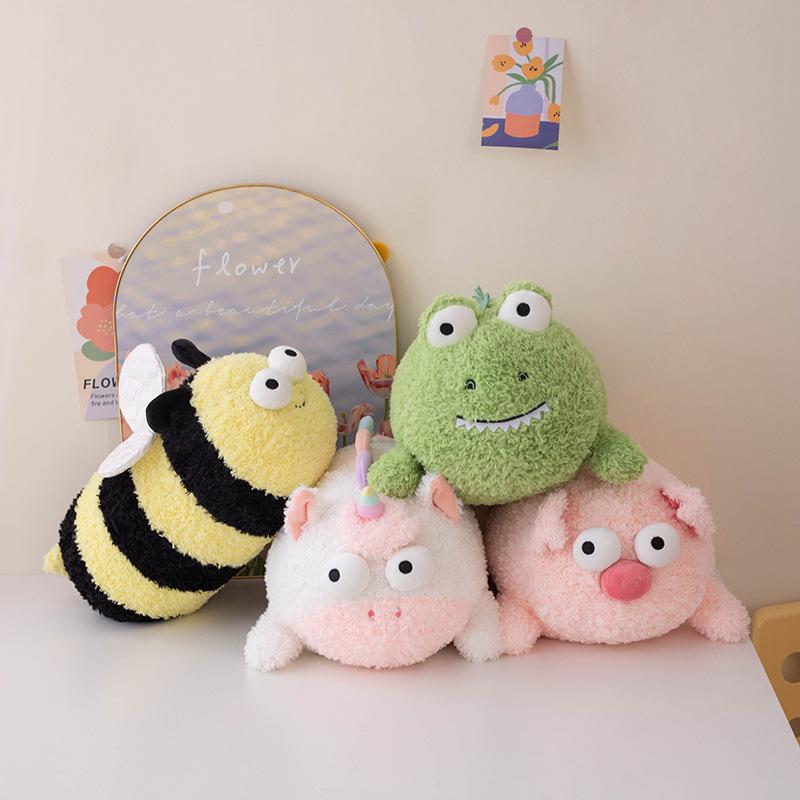Cross-Border Honey Tea Sauce Plush: Big-Eyed Piggy Bee, Crocodile, Unicorn Stuffed Toy - Creative & Funny.