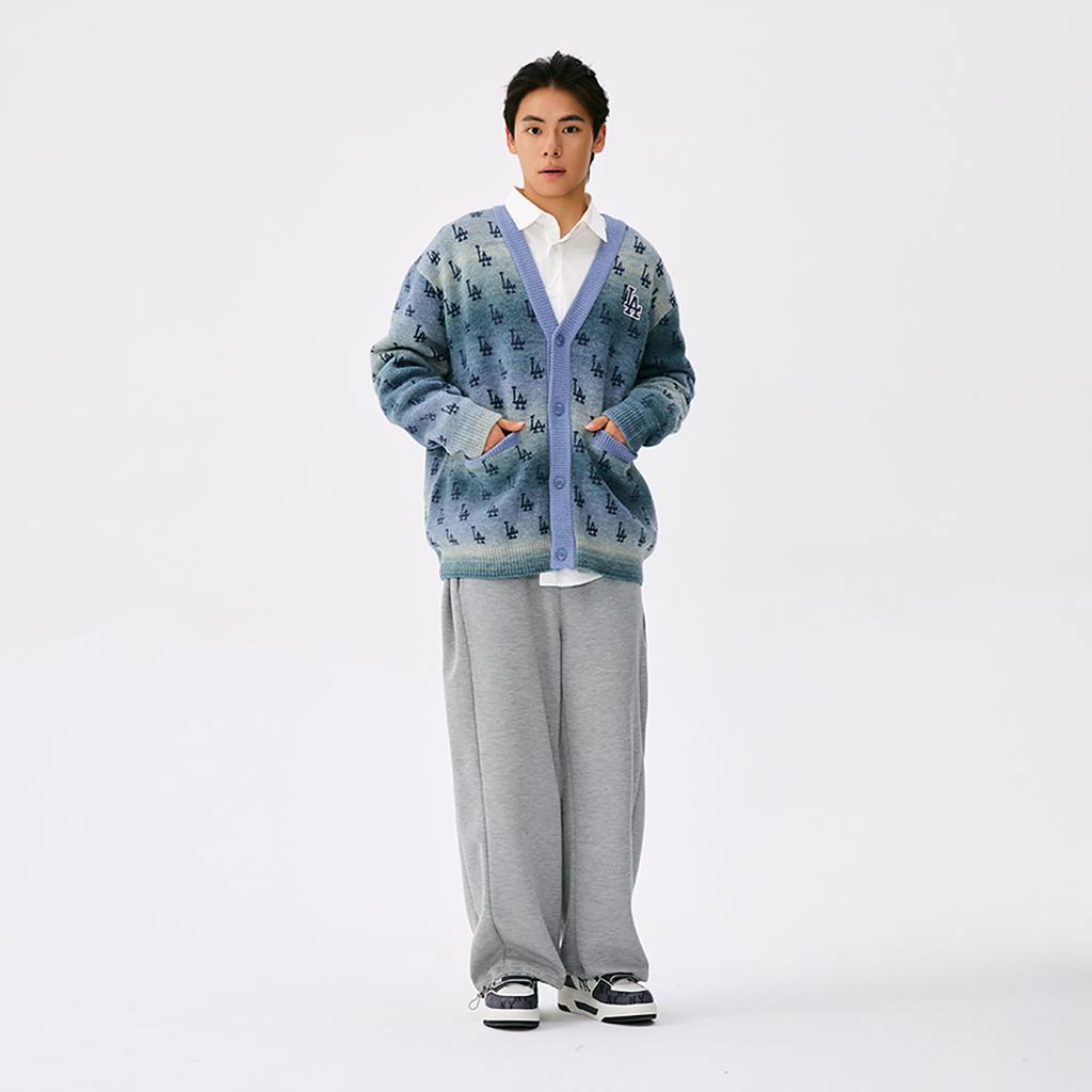 New MLB MONOGRAM Collection Los Angeles Dodgers 25FW Knitwear Unisex Light Blue 3AKCM0354-07BLL