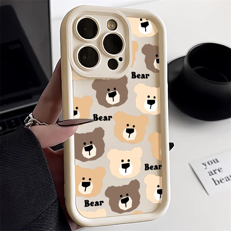 Cute Bear Phone Case For IPhone 17 Air 16 11 12 13 Pro Max 14 15 Plus Soft Silicone Shockproof Durable Fashion Protective Cover