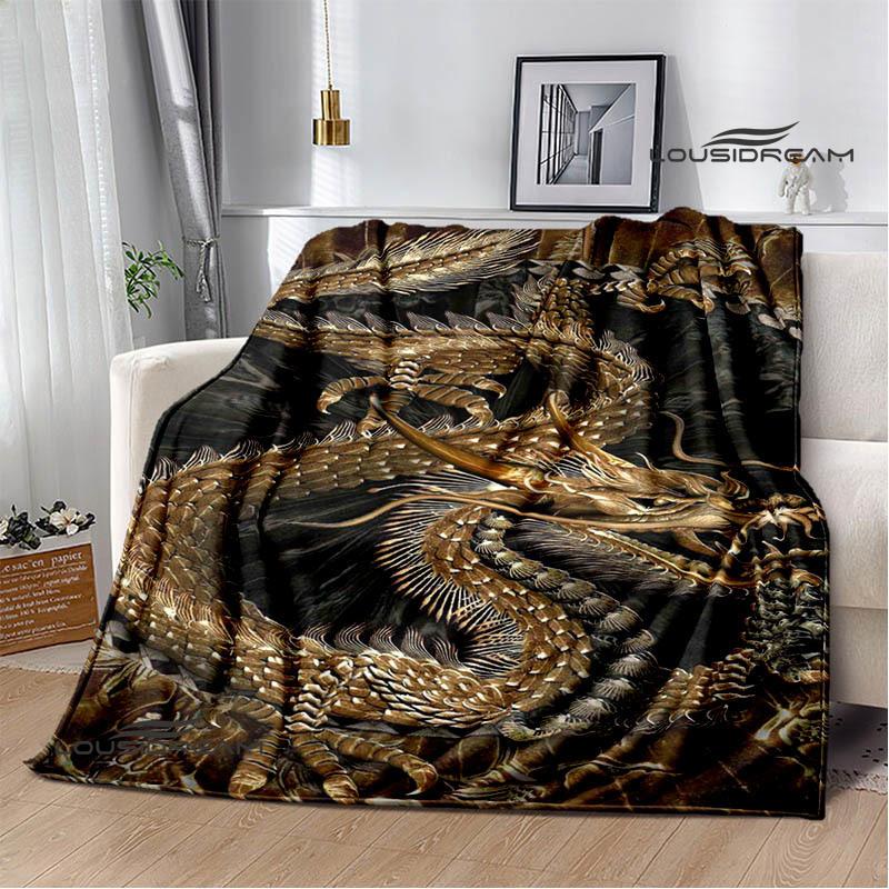 3D Retro dragon Printed blanket Flannel Warm blankets Soft and comfortable blanket bed linings cubre cama Birthday Gift