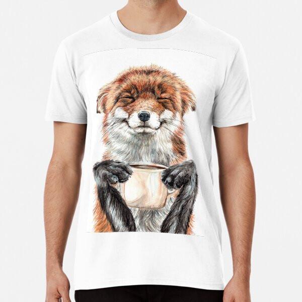 

Morning Fox - cute coffee animal T-Shirt S-5XL Best T-Shirt 2XL