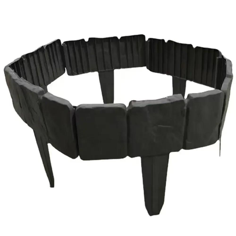 10Pcs Anti-corrosion Plastic Garden Fence Weatherproof Plastic Lawn Border Fence Stone-like Moisture-resistant